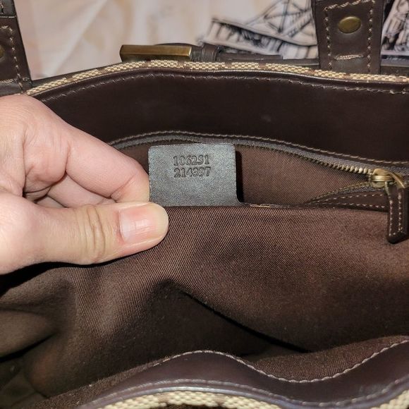 Gucci GG Canvas Large Tote Bag with Leather Trim – Brown - Picture 10 of 15